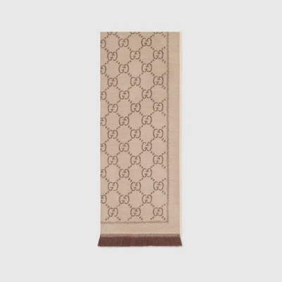 GUCCI GUCCI GG JACQUARD KNITTED SCARF