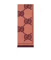 Gucci Gg Jacquard Knitted Scarf In Red