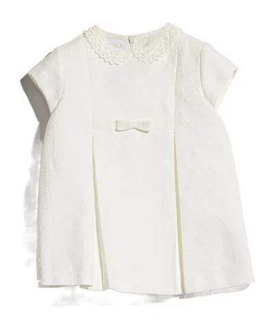 Gucci Gg Jacquard Lace-collar Dress In White