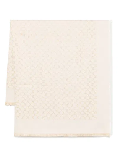Gucci Gg Jacquard Lamé Shawl In Neutrals