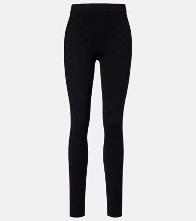 Gucci Gg Jacquard Leggings In Black