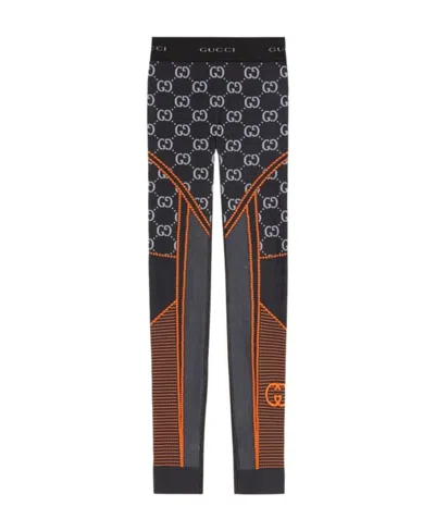 Gucci Gg Jacquard Leggings In Black