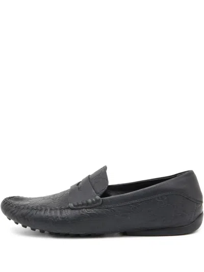 Pre-owned Gucci Gg-jacquard Loafers