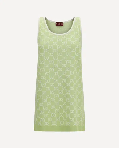 Gucci Gg Jacquard Mini Dress In Green