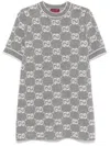 Gucci Gg-jacquard Mini Dress In Gray