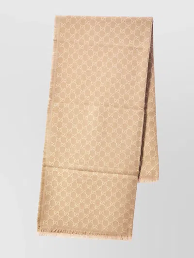 GUCCI GG JACQUARD PATTERN LAMÉ SHAWL