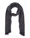 Gucci Gg Jacquard Pattern Wool Scarf In Black