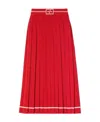 Gucci Ultra-fine Jacquard Wool Skirt In Red