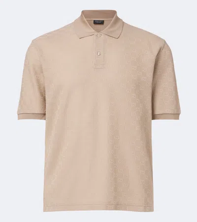 Gucci Gg Jacquard Polo Shirt In Neutral
