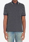 Gucci Gg Cotton Jacquard Polo Shirt In Blue