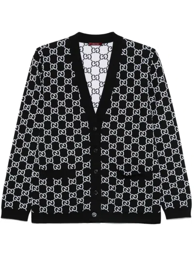 GUCCI GG-JACQUARD REVERSIBLE CARDIGAN