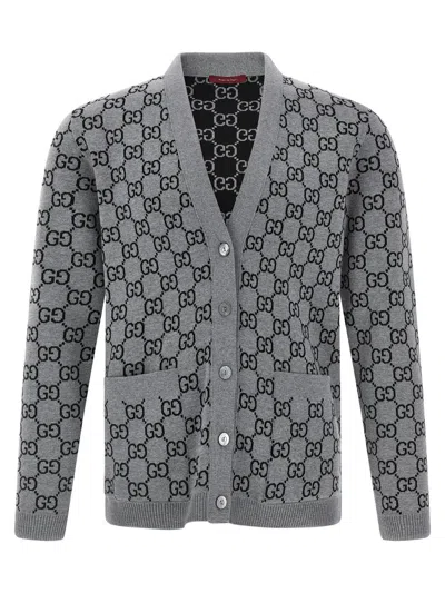 GUCCI GUCCI GG JACQUARD REVERSIBLE CARDIGAN