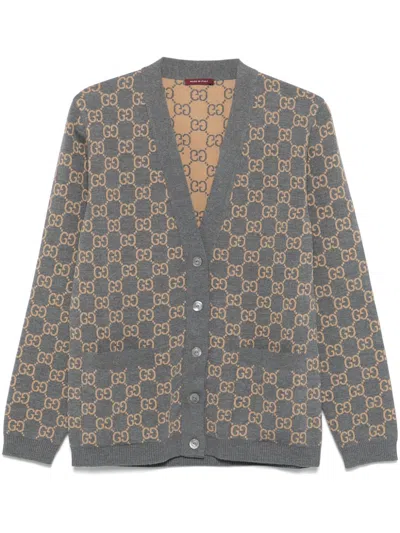 GUCCI GG-JACQUARD REVERSIBLE CARDIGAN