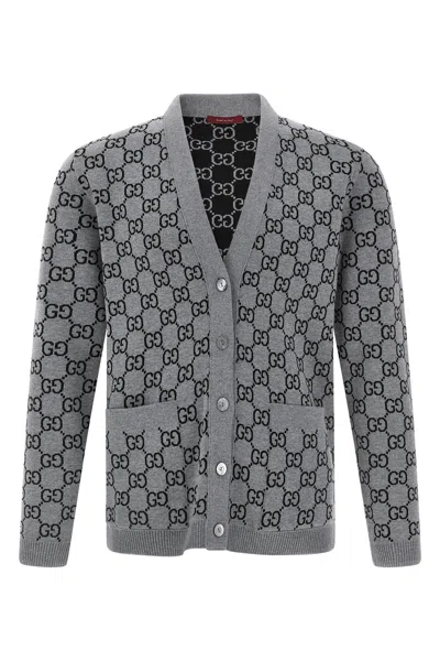 GUCCI GG JACQUARD REVERSIBLE CARDIGAN