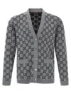 Gucci Gg Jacquard Reversible Cardigan Sweaters And Cardigans Multicolor In Multi
