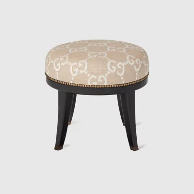 Gucci Runder Hocker Mit Gg Jacquard In Beige
