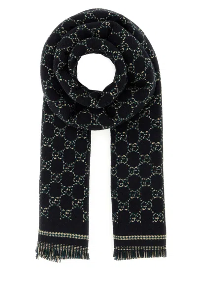 Gucci Gg Jacquard Scarf 180 X 47 Cm In Yellow