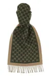 Gucci Gg Jacquard Scarf Scarves And Foulards Green In Green
