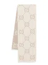 Gucci Gg-jacquard Scarf In Neutrals