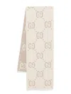 Gucci Gg-jacquard Scarf In Neutrals