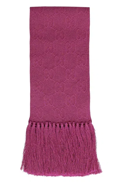 Gucci Gg Jacquard Scarf In Pink