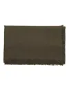 Gucci Luxurious Scarf Featuring Fringed Edges In Green