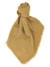 Gucci Square Shawl Fringed Edges In Brown
