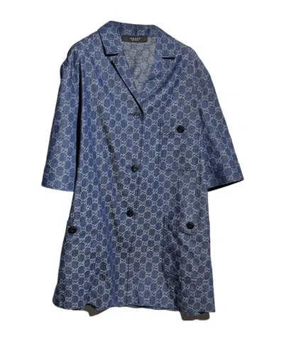 Gucci Gg Jacquard Shirt In Blue