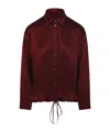 Gucci Womens Rosso Ancora Mix Monogram-pattern Drawstring-hem Satin Shirt In Red