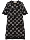 Gucci Gg Jacquard Cotton-blend Minidress In Black