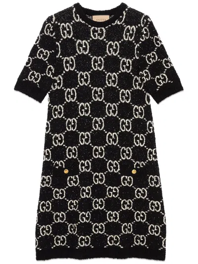 Gucci Gg Jacquard Cotton-blend Minidress In Multi