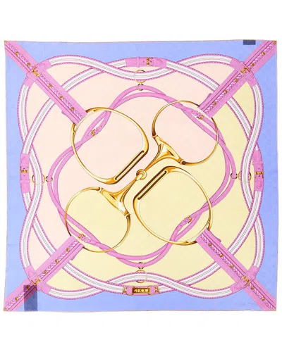 Gucci Gg Jacquard Silk Scarf In Metallic