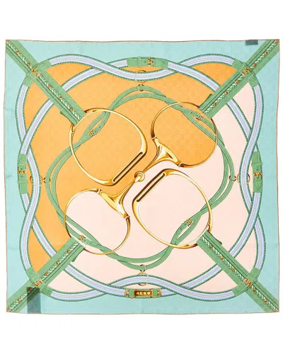 Gucci Gg Jacquard Silk Scarf In Pattern