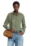 Gucci Gg Silk Jacquard Shirt In Green