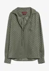 Gucci Green Jacquard Gg Silk Shirt Women In Green