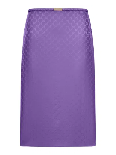GUCCI GG JACQUARD SILK SKIRT