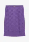 Gucci Gg Jacquard Silk Skirt In Purple