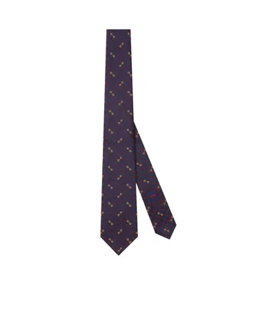 Gucci Gg Jacquard Silk Tie In Black