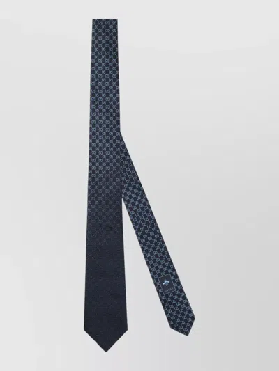 Gucci Gg Jacquard Silk Tie Regular Width In Blue