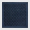 Gucci Gg Jacquard Silk Wool Shawl In Blue
