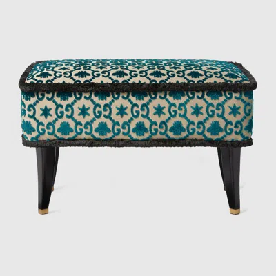 Gucci Gg Jacquard Stool In Blue