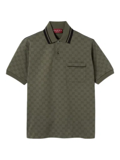Gucci Short Sleeve Polo Shirt With Chest Pocket In Multi