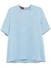 Gucci Light Blue Gg Satin Top In Gray