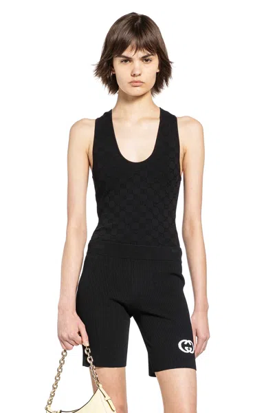 Gucci Gg Jacquard Tank Top In Black