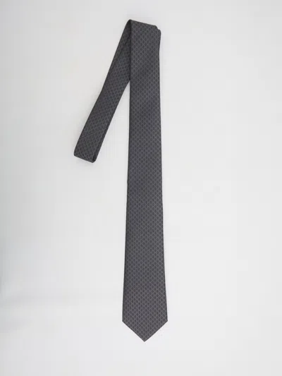 Gucci Gg Jacquard Tie In Black