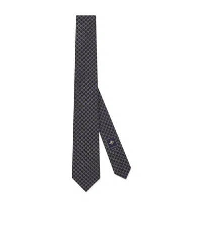 Gucci Gg Jacquard Tie In Black