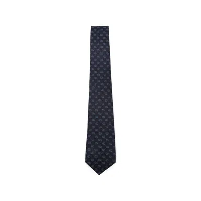 Gucci Gg Jacquard Tie In Blue