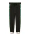 Gucci Classic Red Green Gg Knit Jogging Sports Pants Black