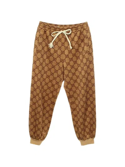 Pre-owned Gucci Gg Jacquard Track Pants In Neutral