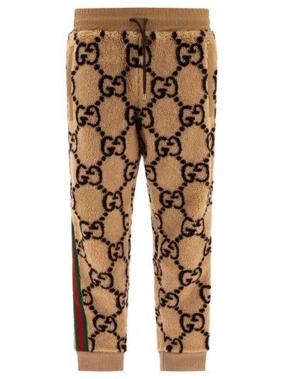 Gucci Gg Jacquard Trousers Brown